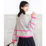 配色ライン片畦編みニット/洗える | MK MICHEL KLEIN | 詳細画像1 