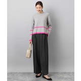 配色ライン片畦編みニット/洗える | MK MICHEL KLEIN | 詳細画像15 