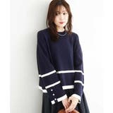 配色ライン片畦編みニット/洗える | MK MICHEL KLEIN | 詳細画像2 