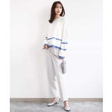 配色ライン片畦編みニット/洗える | MK MICHEL KLEIN | 詳細画像37 