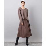 片畦編みVネックニット/洗える | MK MICHEL KLEIN | 詳細画像4 