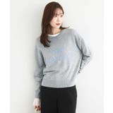 グレー | ロゴ入りウール混ニット/前後2way/洗える | MK MICHEL KLEIN