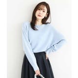ライトブルー | ラメ入りドルマンスリーブ畦編みニット/洗える | MK MICHEL KLEIN