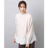 ベージュ | レイヤードデザインチュニックニット/洗える | MK MICHEL KLEIN