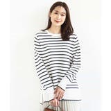 柄編みボーダーニット | MK MICHEL KLEIN | 詳細画像2 