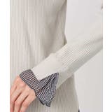 千鳥格子柄シフォンレイヤード風ハイゲージニット/洗える | MK MICHEL KLEIN | 詳細画像22 
