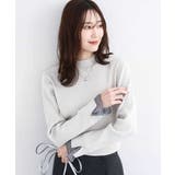 千鳥格子柄シフォンレイヤード風ハイゲージニット/洗える | MK MICHEL KLEIN | 詳細画像6 