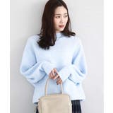 ライトブルー | シャドーボーダー調ドルマンニット/洗える | MK MICHEL KLEIN