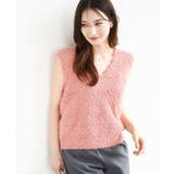 ピンク | ラメシャギーニットジレ/前後2way/洗える | MK MICHEL KLEIN