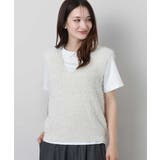 アイボリー | ラメシャギーニットジレ/前後2way/洗える | MK MICHEL KLEIN