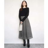 チェック柄シフォンスカート/洗える | MK MICHEL KLEIN | 詳細画像3 