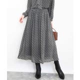 ブラック | チェック柄シフォンスカート/洗える | MK MICHEL KLEIN