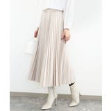 ベージュ | レザー調ランダムプリーツスカート/洗える | MK MICHEL KLEIN