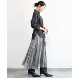 [洗える]シャイニーサテンプリーツスカート | MK MICHEL KLEIN | 詳細画像21 
