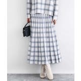 ベージュ | チェック柄プリーツニットスカート/洗える | MK MICHEL KLEIN