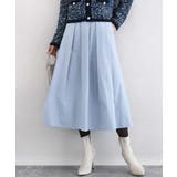 ライトブルー | メモリータフタ タックフレアスカート/洗える | MK MICHEL KLEIN