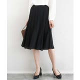 ブラック | リバーシブルシフォンプリーツスカート/洗える | MK MICHEL KLEIN
