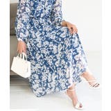 ブルー | 花柄シフォンスカート/洗える | MK MICHEL KLEIN