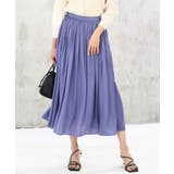 パープル | サテンプリーツスカート/UVカット/洗える | MK MICHEL KLEIN