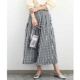 タックフレアスカート（ギンガムチェック）/洗える | MK MICHEL KLEIN | 詳細画像1 