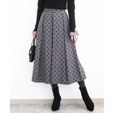 グレー | フロッキードット柄タックスカート/洗える | MK MICHEL KLEIN