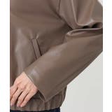 ステンカラーフェイクレザーブルゾン/洗える | MK MICHEL KLEIN | 詳細画像18 