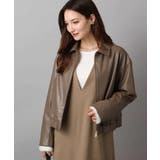 ステンカラーフェイクレザーブルゾン/洗える | MK MICHEL KLEIN | 詳細画像7 