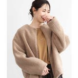 キャメル | [洗える]ノーカラーボアブルゾン | MK MICHEL KLEIN
