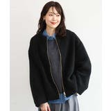 ブラック | [洗える]ノーカラーボアブルゾン | MK MICHEL KLEIN