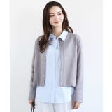 グレー | フェイクスウェード ドット釦ジャケット/洗える | MK MICHEL KLEIN