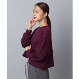 ワイン | バッグファスナーデザイン ポンチカットソー/洗える | MK MICHEL KLEIN