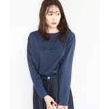 ネイビー | 刺繍ロゴデザイン コットンロンT/洗える | MK MICHEL KLEIN