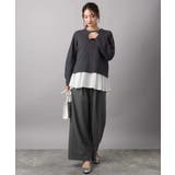 幾何調レースデザイン ペプラムインナーカットソー/洗える | MK MICHEL KLEIN | 詳細画像4