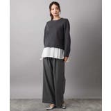 幾何調レースデザイン ペプラムインナーカットソー/洗える | MK MICHEL KLEIN | 詳細画像5