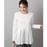 アイボリー | 幾何調レースデザイン ペプラムインナーカットソー/洗える | MK MICHEL KLEIN