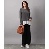 タックプリーツデザイン ペプラムインナーカットソー/洗える | MK MICHEL KLEIN | 詳細画像3