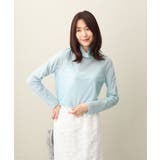 ライトブルー | キラキラシアーハイネックカットソー/洗える | MK MICHEL KLEIN