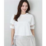 シアー切替えランタンスリーブカットソー/接触冷感/洗える | MK MICHEL KLEIN | 詳細画像12