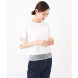 シアー切替えランタンスリーブカットソー/接触冷感/洗える | MK MICHEL KLEIN | 詳細画像3