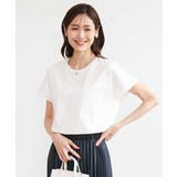 [洗える]ニュアンスロゴ フレンチスリーブTシャツ | MK MICHEL KLEIN | 詳細画像1 