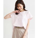 ピンク | [洗える]ニュアンスロゴ フレンチスリーブTシャツ | MK MICHEL KLEIN
