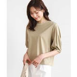 カーキベージュ | [接触冷感/洗える]シルケットスムース タックスリーブカットソー | MK MICHEL KLEIN