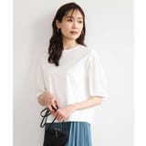 ホワイト | [接触冷感/洗える]シルケットスムース タックスリーブカットソー | MK MICHEL KLEIN