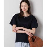 ネイビー | フレアースリーブ天竺カットソー/接触冷感/洗える | MK MICHEL KLEIN