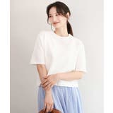 ホワイト | [洗える]ドット調アイレット レースTシャツ | MK MICHEL KLEIN