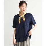 [洗える]シフォン切替えフロッキーロゴTシャツ | MK MICHEL KLEIN | 詳細画像1 