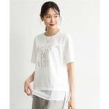 [洗える]シフォン切替えフロッキーロゴTシャツ | MK MICHEL KLEIN | 詳細画像10 