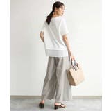 [洗える]シフォン切替えフロッキーロゴTシャツ | MK MICHEL KLEIN | 詳細画像13 