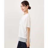 [洗える]シフォン切替えフロッキーロゴTシャツ | MK MICHEL KLEIN | 詳細画像18 