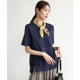 [洗える]シフォン切替えフロッキーロゴTシャツ | MK MICHEL KLEIN | 詳細画像2 